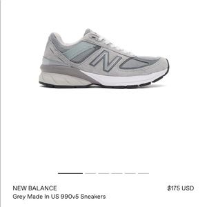 New Balance 990 GL5 Grey New In Box    Size 9 1/2B